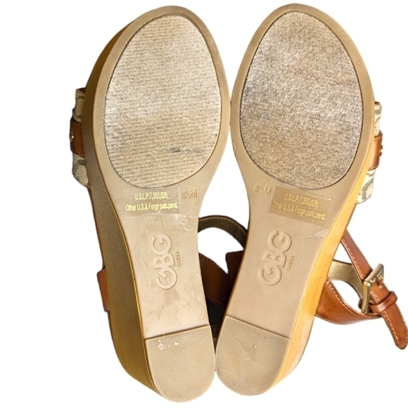 GBG Guess Dana Platform Wedge Sandals Size 6‎ 1/2M - Picture 9 of 11